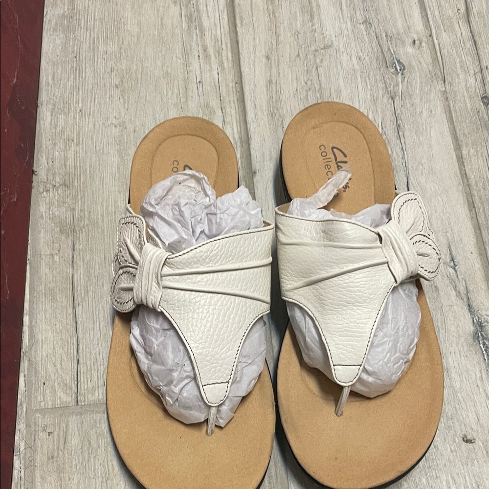 Clarks Cream Women's Sandals